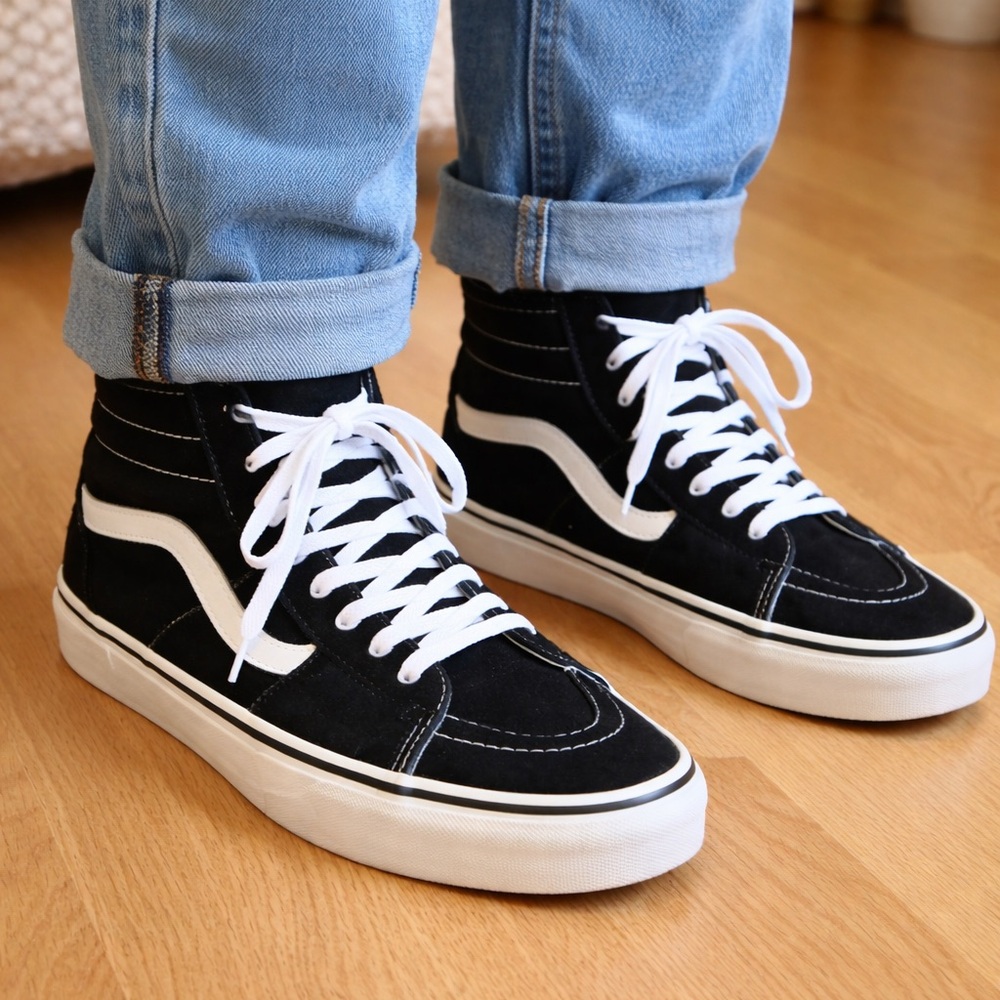 Vans Sk8-Hi Black/White High Top Sneakers Men’s Size 11